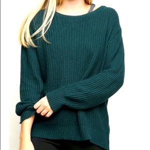 bottle green crew neck jumper